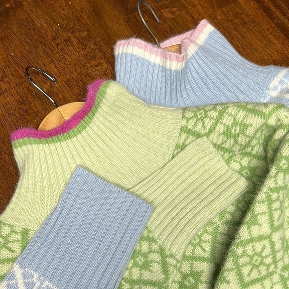 Neckworks  pullover 50 wool 40angora spring colors geometric design NWT. - Picture 17 of 17